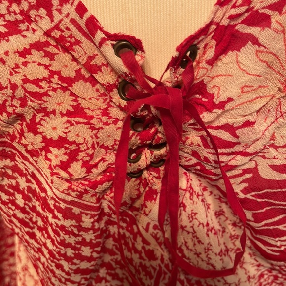 LIKE NEW FADED GLORY AUTHENTIC BOHO SHEER COOL TIE TOP BLOUSE - Picture 6 of 6